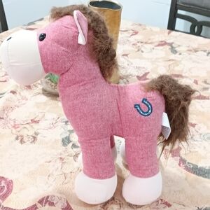 Pink and White Stuffed Animal Pony